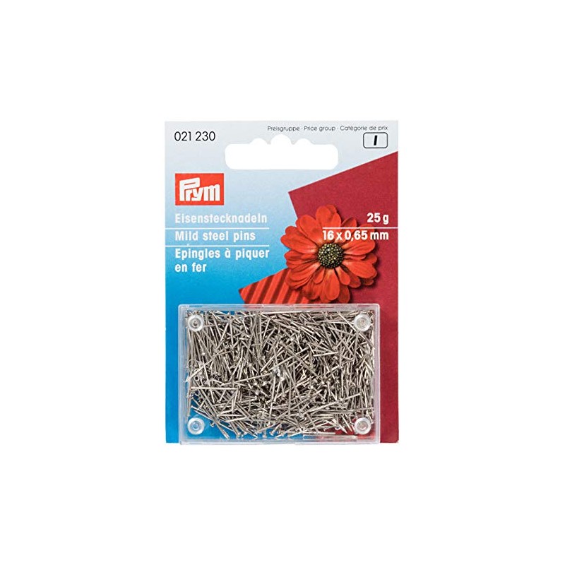 Prym Headpins, Silver, 16 x 0,65 mm, silberfarbig, 25 g