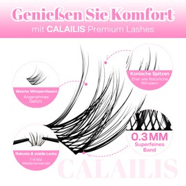 CALAILIS CDD04-MIX Individual Eyelashes, 96 Pieces, DIY Individual Eyelashes for Self-Application of Lash Extesnion at Home, 10-16 mm D Curl Cluster Individual Lashes