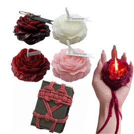 4 Pcs Low Temperature Candles Wine Red Red Pink White Peony Flower Shaped Scented Adult Low Heat Body Safe Wax Play