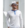 UOUA Men's Henley Shirts Long Sleeve Waffle T-Shirts Casual Button
