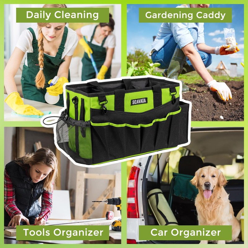 SCAVATA Wearable Cleaning Caddy Bag, Cleaning Caddy Supplies Organizer with