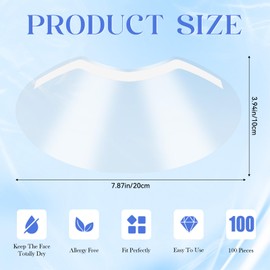 simarro Pack of 100 Disposable Shower Face Eye Protection, Plastic Transparent Face Protection, Soft Visor, Shower Visor, Face Protection for Hair Colouring, Eye Protection, Microblading Makeup