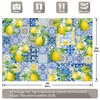 ZTHMOE Fabric 7x5ft Blue Tiles Lemon Floral Photography Backdrop Summer