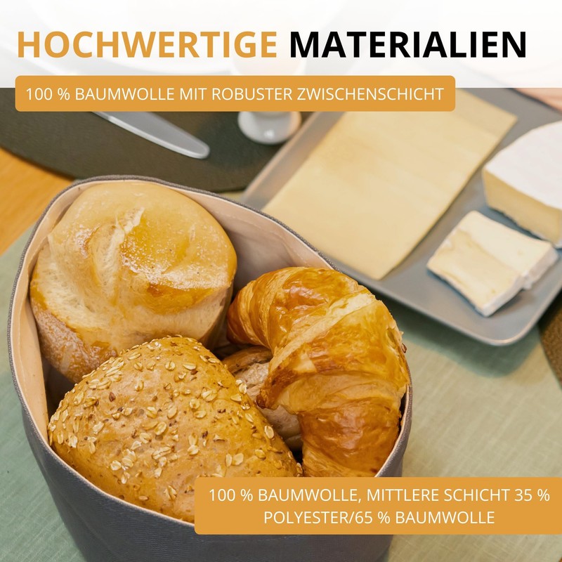 Westmark Brottasche Oval – Stoff-Brotkorb für Brot, Brötchen, Gebäck &
