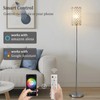 EMORLO Crystal Floor Lamp with Remote Control, Smart Modern Silver