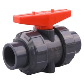 DERNORD PVC True Union Ball Valve with Full Port, EPDM O-Rings, and Reversible PTFE Seats,Rated at 200 PSI (3/4 inch Socket)