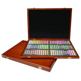 Mungyo Gallery Soft Pastel Squares Wood Box Set of 72 - Assorted Colors