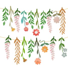 18 Pcs Double Sided Flower Banner Floral Garland Spring Flower Party Wildflower Banner Wall Garden Wedding Backdrop Wedding Proposal Cultural Festival Indoor Outdoor Holiday Party Special Decoration