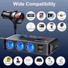 EUGIZMO Cigarette Lighter Adapter, 222W 3 Socket Car Cigarette Lighter