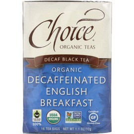 Choice Organic Black Tea - Decaffeinated English Breakfast - Case of 6-16 Bags