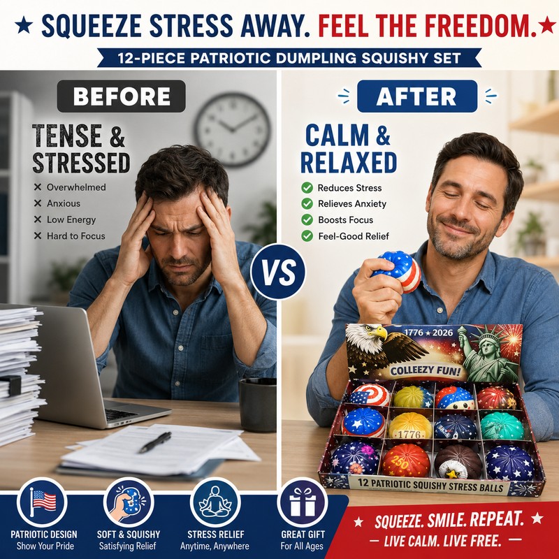 USA 250th Anniversary Squishy Toy Set for Stress Relief –