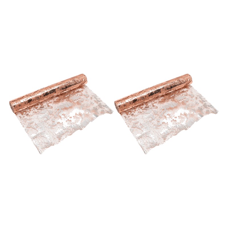 2Pcs Thin Metallic Mesh Table Runner Glitter Sequin Table Runners