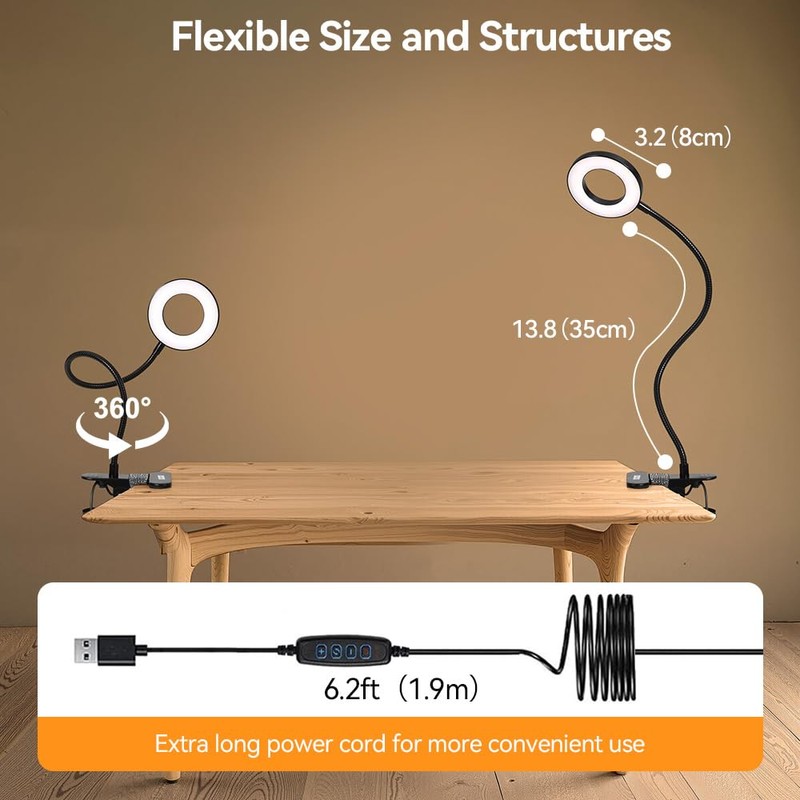 Skymore Clip on Light, Reading Light Book Light with Clamp,