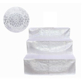 KTJP-BUTAO-3D90 3-Tier Altar, White Cloth Cover, Buddhist Words