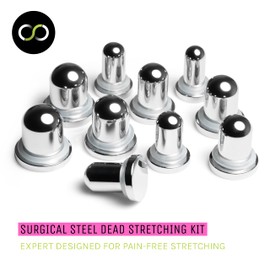 Stretch It - Ear Stretching Kit, Surgical Steel Dead Stretching Kit, Professional Gauges for Ears, Hypoallergenic Plugs, Pain-Free for Beginners, Gradual Increments (1 x 5.5mm-10mm) (3g - 00g) (10pc)