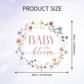 Baby In Bloom Baby Shower Decorations - TrinhGuo Bloom Shower Backdrop Decal for Balloons Arch, Floral Themed Gender Reveal Party Wall Decor, Pregnancy Celebrations Backdrop Sign for Girl (Pink)
