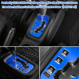 E-cowlboy Aluminum Inner Accessories Trim Gear Frame Cover for Jeep Wrangler 2012 2013 2014 2015 2016 2017 (Blue)