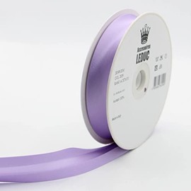 Leduc Satin Bias Binding 20 m 30 Colours for Double Stitching, 8 + 20 + 8 mm, 100% Acetate, Italian Quality, 2039, Lilac