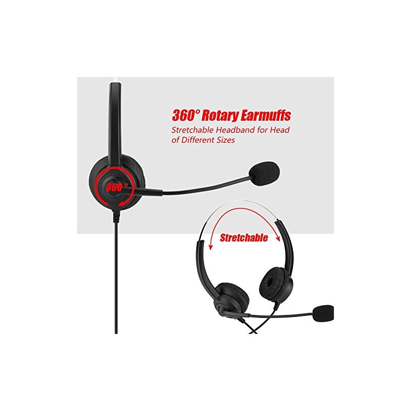 Auricular de Centro de Llamadas Celular con Micrófono Audifono Binaural