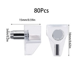 80Pcs Shelf Support 5mm Stud Pegs Plugs Metal Kitchen Shelf Supports Bracket Pins for Cabinet Glass Shelve Wardrobe