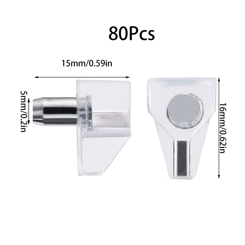 80Pcs Shelf Support 5mm Stud Pegs Plugs Metal Kitchen Shelf
