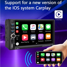 7" Touchscreen SingleDin Car Stereo with Bluetooth/Backup Camera/Mirror Link/FM Radio/USB/Type-C/SD/AUX Inputs/Steering Wheel Control & Subwoofer/Car Audio Receiver