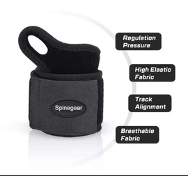 Spinegear Wrist Support Brace, Adjustable Compression Strap with Thumb stabilizer Wrap for Fitness, Bench Press, Weight Lifting, Arthritis and Tendinitis, 2pcs Fit Left or Right Hand