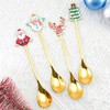 4Pcs Christmas Coffee Spoons Stainless Steel Christmas Coffee Spoon Creative