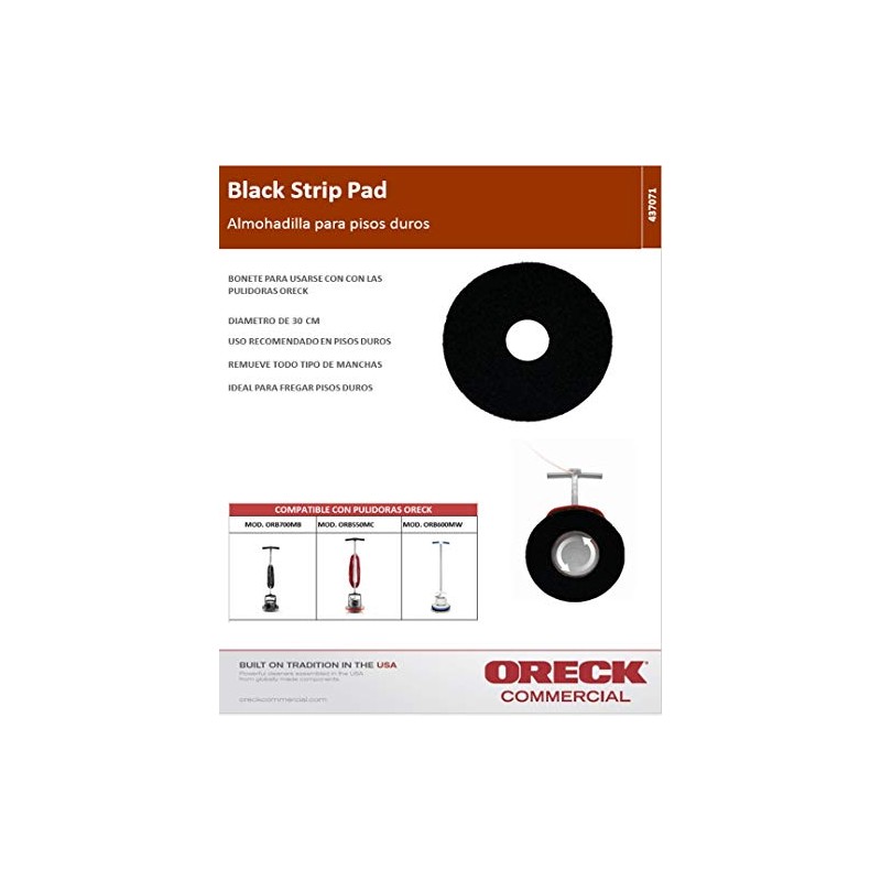 Oreck Commercial - 437.071 437071 Strip Orbiter Pad, 12" Diameter,
