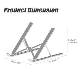 haoyuan Adjustable Laptop Stand - Aluminum AlloyLaptop Riser for Desk, 8-Angle Folding Tablet Stand, Anti-Slip Laptop Holder, Ventilated Cooling Notebook Riser for 8-16'' Laptops, Tablets (Silver)