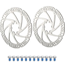 Yuiturt Pack of 2 160 mm Bicycle Brake Disc, Bicycle Disc Brakes Disc Brake Disc with 12 Screws, Hole Centre Distance of 44 mm 6 Hole for MTB Road Bike, Mountain Bike, Cycling Road Bike