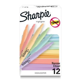 Sharpie Resaltadores de bolsillo, colores pastel suaves, surtidos, punta de cincel, 12 unidades, para uso escolar, hogar y oficina, suministros para p