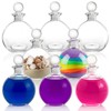 Acshio 8 Pack Spherical Glass Bottles, 8 Oz Round Bottle