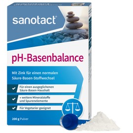 sanotact pH Base Balance Powder, 200 g Oral Base Powder, Deacidification Treatment with Minerals and Trace Elements, Base Powder for Normal Acid-Base Metabolism