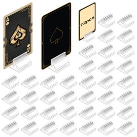 YBEATY 72 Pcs Plastic Game Card Stands Holders Table Number Clear Acrylic Business Cards Holder DIY for Display Paper Piece Pictures Clip Price Board Photos Memos Menus Labels Stand