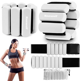 Rnnwolf Adjustable Wrist Ankle Weights 2lbs/Pair Men Women Silicone Wrist&Ankle Free Weight Bangle for Yoga Pilates Walking Running Fitness Strength Training
