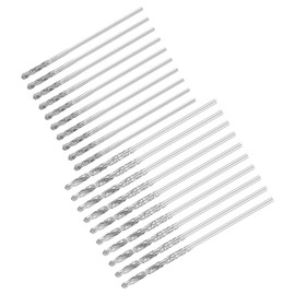 sourcing map 20 Pcs 0.8mm 1mm Diamond Twist Drill Bits High Speed Steel for Glass Sea Shells Stone Tiles