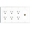 RiteAV CAT6 Wall Plate 4 Gang with 3 x 15A