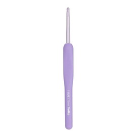 Tulip Etimo Murasaki Crochet Hook, Ergonomic Crochet Hook Made of Aluminium with Soft Handle, Lightweight and with Smooth Tip for All Yarn Types, Purple Handle, 5.50 mm, Pack of 1