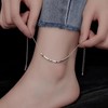 JSNOM Acciaio Anklet for Women Waterproof Anklet Adjustable Double Stable