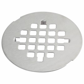 Brushed Nickel Snap-in Shower Floor Drain Cover,Hidrop 4-1/4" OD Round Shower Strainer Grid, Easy-to-Install Replacement Cover Stainless Steel