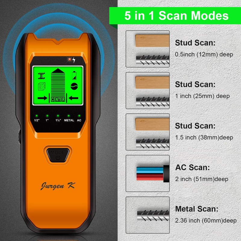 Stud Finder Wall Scanner, 5 in 1 Multifunction Stud Locator