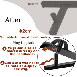 Lhysn Wig Stands For Multiple Wigs - Wig Holder Display Rack,Hanging Wig Stand For Styling,Wig Storage Metal Organizer For Mannequin Head (5-heads)