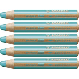 STABILO"Woody 3-in-1" Multi-Talented Pencil - Turquoise (Pack of 5)