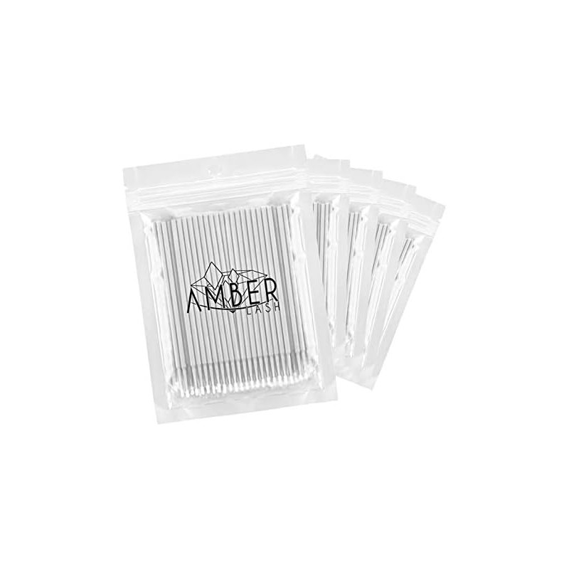 Amber Lash Micro Q-tip Aplicadores de pincel para extensión de