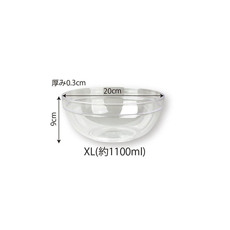 Meister Plastic Bowl (Extra Large) Clear 20cm Diameter Plastic Ball