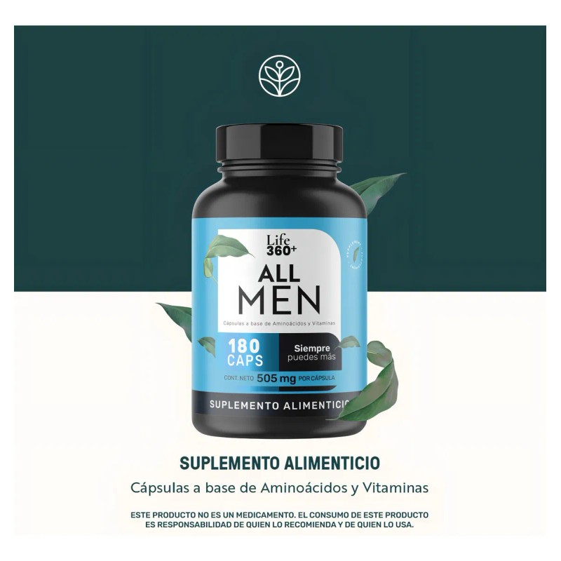 Multivitamnico para Hombre Life360 All Men 180 Cpsulas Vitaminas, Creatina
