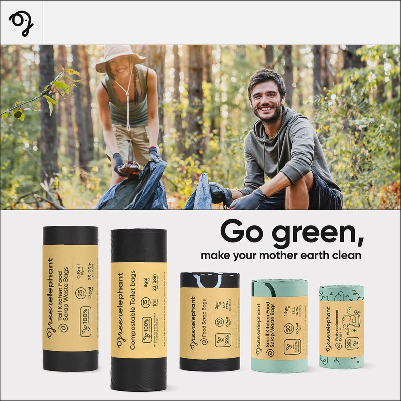 Green Elephant Portable Waste Bags – Camping Potty Liners, Biodegradable