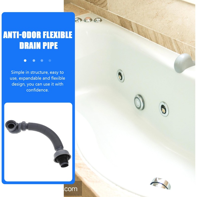 1 Set Bathtub Drain Plastic Flexible Drain Kitchen Drain Expandable
