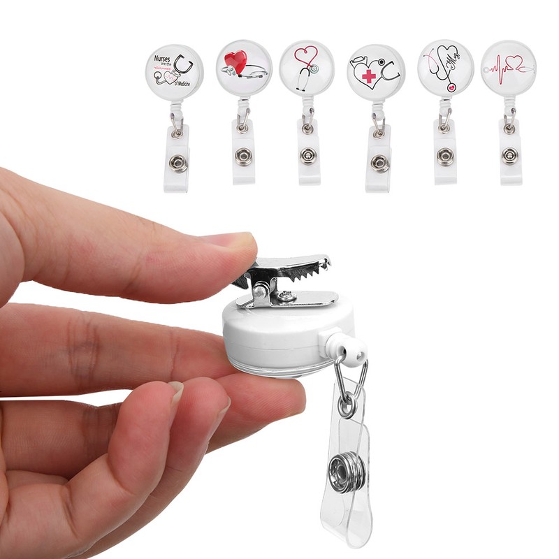 Retractable Badge Reel Clip Portable Nurse ID Name Card Badge